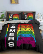 Gamepad Polyester Duvet Cover Set Colourful Button King Play Gamer Bedding Set Kids Teens Man Video Game for Child