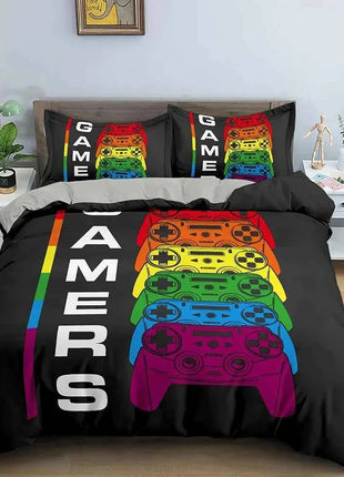 Gamepad Polyester Duvet Cover Set Colourful Button King Play Gamer Bedding Set Kids Teens Man Video Game for Child
