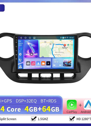 Camecho 6+128G Car Radio Wireless CarPlay Android Auto For Hyundai I10 2014-2017 Car Intelligent Systems GPS Stereo 4G WiFi RDS