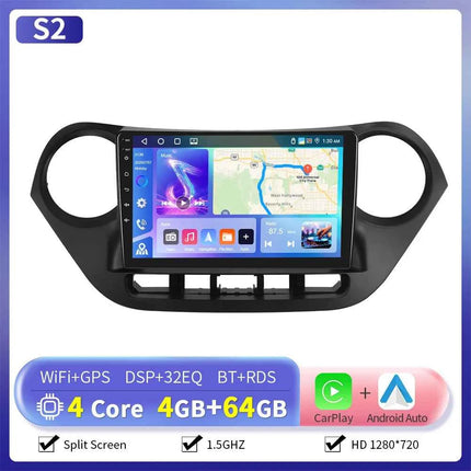 Camecho 6+128G Car Radio Wireless CarPlay Android Auto For Hyundai I10 2014-2017 Car Intelligent Systems GPS Stereo 4G WiFi RDS
