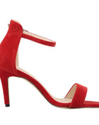 New Sexy Women's 9cm High Heel Shoes, Summer Ankle Strap Sandals, Red Party and Wedding Shoes
