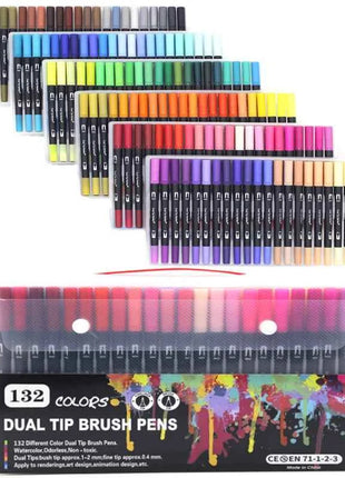 Set Pennarelli Manga Dual Tip 12/24/36/120 Colori Acquerello Fineliner per Calligrafia e Arte