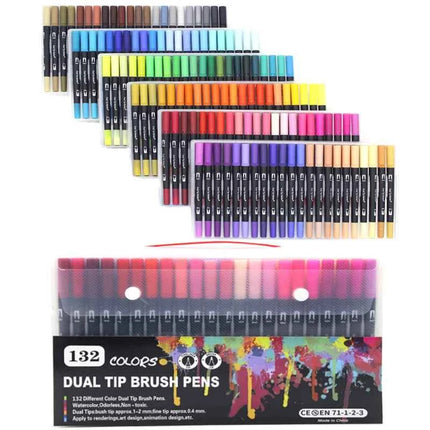 Set Pennarelli Manga Dual Tip 12/24/36/120 Colori Acquerello Fineliner per Calligrafia e Arte