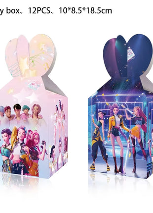 Set Decorazioni per Feste di Compleanno K-Pop, Articoli per Tavola, Palloncini, Bicchieri, Piatti, Tovaglioli, Decorazione per Torta, Striscione, Sacchetto Regalo - Accessori per Feste