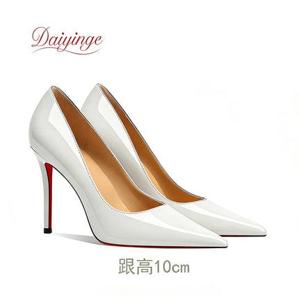 Scarpe da Donna 2026 di Tendenza Lusso con Suola Rossa Tacchi Alti a Punta Stiletto 12 cm Comode per Feste e Cerimonie