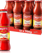 Tomato puree Mutti pack of 12 cans in 700 g glass + MUTTI giveaway Peeled Tomatoes, 400g