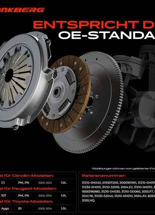Kit Frizione Frankberg 1x per Citroën C1 PM PN, Peugeot 107 PM PN, Toyota Aygo B1 1.0L 31210-0H040 619307200 3000951951