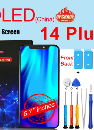 PINZHENG Schermo di alta qualità INCELL LCD OLED per iPhone 14 Pro 15 Plus 13 Pro Max Display per sostituzione iPhone con strumenti