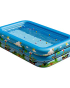 Inflatable Pool Made of Thick PVC, Foldable, Portable, Large for Families, Garden, Children and Adults, with Slide, Pool Accessories