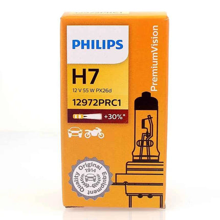 Philips Vision H7 12V 55W PX26d +30% Brighter Original Light Car Halogen Headlight Auto Genuine Bulb Fog Lamp 12972PRC1