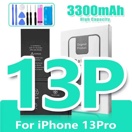 0 Cycle High Capacity Battery For iPhone 11 11Pro 12Pro 12 13 14 13Pro 14Pro Max Mini Phone Bateria + Free Tool Kit