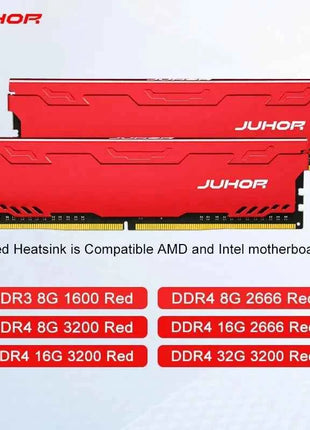 JUHOR DDR4 Ram 16GB 8GB 32GB 2666MHz 3200MHz DDR3 8GB 1600MHz DIMM Desktop Memory New Memoria Rams With HeatSink