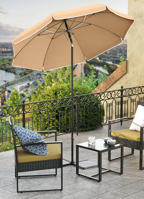 SONGMICS Ombrellone di 160 cm, UPF 50+, Inclinazione Bidirezionale a 30°, Altezza Regolabile, con Borsa da Trasporto, per Balcone Giardino Terrazzo Spiaggia, senza Base