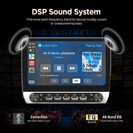 Junsun 10.1" WirelessCarplay AndroidAuto Car Radio for Fiat Ducato Jumper2 2011-2022 radio with button Bluetooth GPS Navi 4G DSP