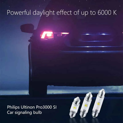 Philips Ultinon Pro3000 C5W LED Fest 38mm 30mm 43mm Festoon Car Signal Side Lamp 6000K Cool White Interior Reading Light(1PCS)