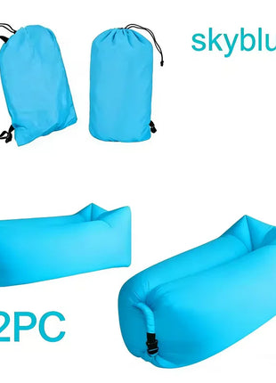 LUSQI Lettino gonfiabile Divano ad aria Divano pieghevole extra spesso per campeggio all'aperto Spiaggia Patio Gonfiaggio rapido Mobili per la casa