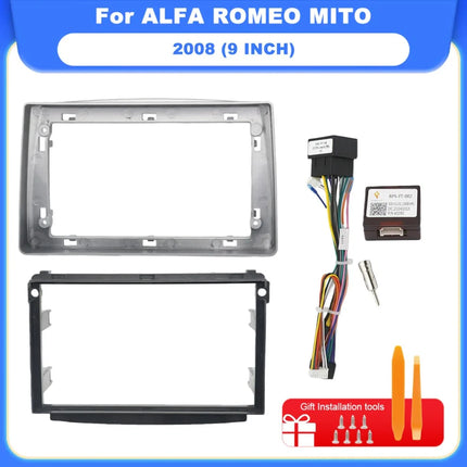 9 pollici Per ALFA ROMEO MITO 2008 Radio Telaio DVD Stereo Pannello Dash Mount Trim Kit Cablaggio Cavo di Alimentazione Cavo Canbus Decoder