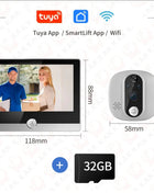 Tuya 1080P WiFi Door Bell Camera Google Alexa Smart Life Video Peephole PIR Motion Detector Digital Door Viewer con citofono