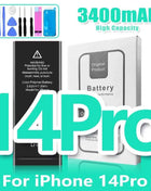 0 Cycle High Capacity Battery For iPhone 11 11Pro 12Pro 12 13 14 13Pro 14Pro Max Mini Phone Bateria + Free Tool Kit