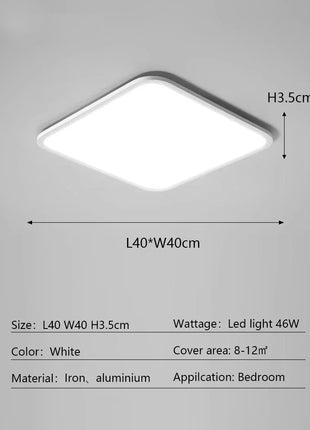 AuroraRealm Illuminazione Ultrasottile Soggiorno Luce Nordico Moderna Lampada da soffitto a LED Decorazioni per la casa Camera da letto Balcone Cucina Corridoio Apparecchio