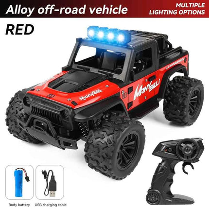 1:16 High Speed Off-Road Alloy RC Cars Police Truck Jeep with Music Sound and LED Lights 2.4G Remote Control Cars Outdoor Toy