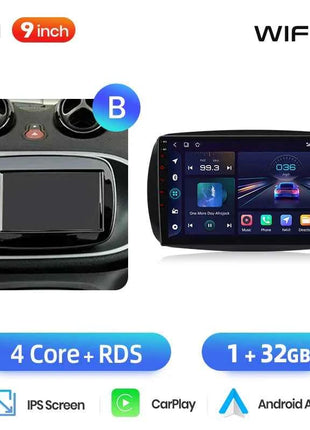 Junsun 8 Core Wireless CarPlay Android Auto Car Radio For Mercedes Benz Smart 453 Fortwo 2014-2020 4G WiFi GPS Navigation Stereo