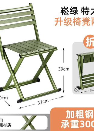 Sedia pieghevole Schienale Sedia pieghevole portatile da esterno Barbecue da campeggio Sgabello da pesca ultraleggero Mobili da esterno 자 캠핑자