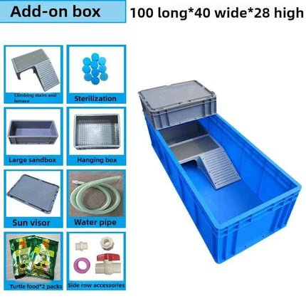 Turtle Tank with Drainage Drying Table Large Turtle Breeding Box Thickened Plastic Turtles Terrariums Turtles House Ecosystem
