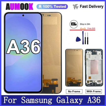 Nuovo Schermo AMOLED per Samsung Galaxy A36, Display LCD con Touch Screen e Digitalizzatore, Assemblaggio Completo per Samsung A36 5G A366E, Ricambio Schermo
