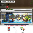 Fish tank household aquarium living room desktop ecological circulation tank filter oxygenation integrated tank with cover