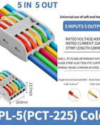 1 In Multiple Out Push-in Electrical Wire Connector Terminal Block Universal Fast Wiring Cable Connectors For Cable Connection
