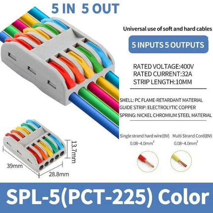1 In Multiple Out Push-in Electrical Wire Connector Terminal Block Universal Fast Wiring Cable Connectors For Cable Connection
