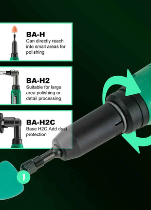 BATOCA S6 Cordless Mini Car Polisher 12V Cordless Polisher for Car Waxing 2.0Ah Buffer Polisher with Extension rod