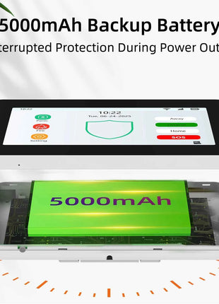 CPVAN Wireless WiFi Tuya Sistema di allarme domestico intelligente Antifurto domestico Allarme di protezione di sicurezza Kit fai da te Allarme Batteria incorporata da 5000 mAh