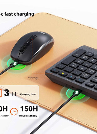Dual-mode 2.4G Wireless Keyboard Mouse Combo Mute Rechargeable Keyboard Mouse Set With Multi-Function Keys for Windows PC Gamer