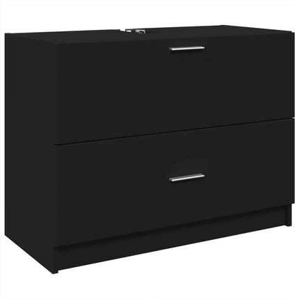 Mobile Sottolavabo Bagno in Legno Ingegnerizzato 78x37x59 cm - Bianco/Nero/Rovere/Grigio
