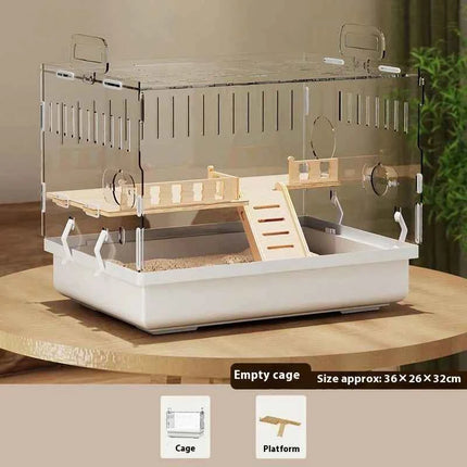 Large Acrylic Clear Hamster Villa Cage for Syrian Gold Teddy Bear Luxury Habitat Stackable DIY Habitat Terrarium