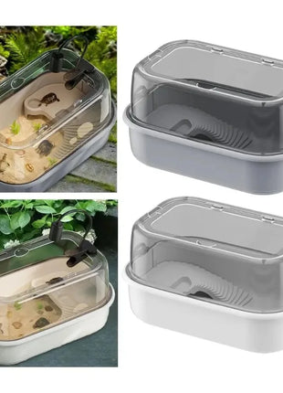 Multi-Functional Transparent Reptile Terrarium Turtle Aquarium with Easy Water ReplacementDesign ForLizardsTortoises Accessories