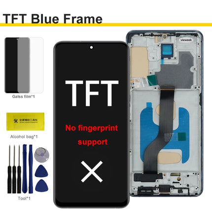 Super Amoled Per Samsung Galaxy S20 Plus G985 G986 Display LCD Touch Screen Digitizer con Cornice Per Samsumg S20 + Sostituzione