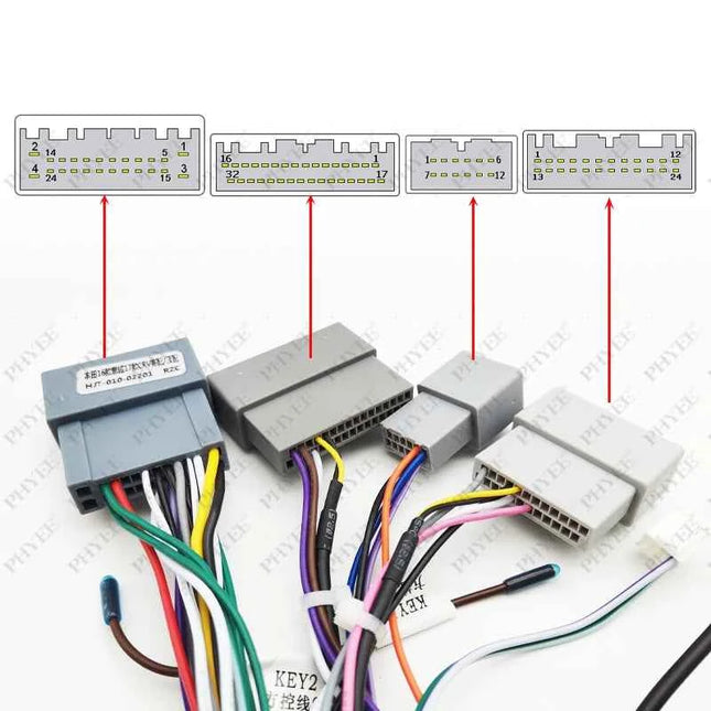 Cablaggio decodificatore CAN Bus Adattatore cavo multimediale Android da 16 pin a 24 pin 32 pin per Honda Civic Mk10 CR-V Mk5 Jazz