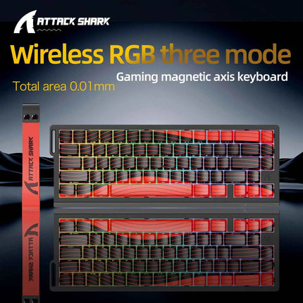 X68HE ATTACK SHARK Magnetic Gaming Keyboard Mechanical Wired for Pro Gaming 0.01mm Rapid Trigg 8000Hz SOCD/Rs 0.125ms 128K Rate