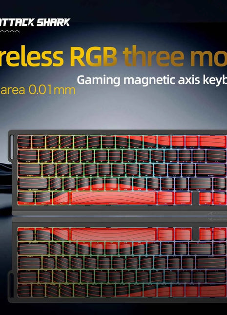 X68HE ATTACK SHARK Magnetic Gaming Keyboard Mechanical Wired for Pro Gaming 0.01mm Rapid Trigg 8000Hz SOCD/Rs 0.125ms 128K Rate