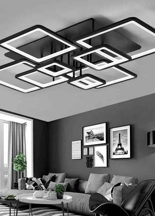 Lampade Moderne per Soggiorno, Lampadario LED Nordico Nero per Camera da Letto e Studio, Illuminazione per Sala da Pranzo, Apparecchi di Illuminazione per Interni