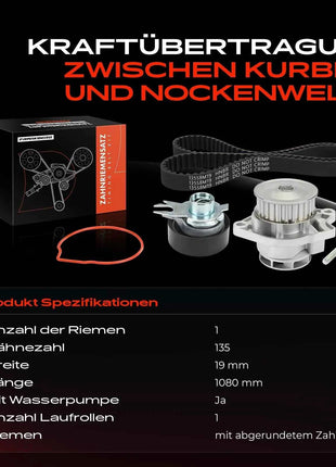 Kit Cinghia di Distribuzione Frankberg 1x con Pompa Acqua per VW Polo Lupo Seat Arosa Cordoba Ibiza 2KP15427XS-1 7883-13037