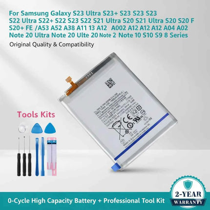 Original Quality Battery For Samsung S21 Ultra S21 Plus S20 FE A51 A70 A41 Note 20 Ultra A02S Phone Bateria Replacement