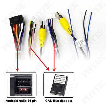 Adattatore Cablaggio con Decodificatore CAN Bus, Supporto SYNC, Adattatore Radio Android a 16 Pin (Sostituisce CD), per Ford Mustang 15 - 20