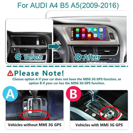 8GB 256GB Carplay 8.8'' Android 14 Auto Car Radio Multimedia player For Audi A4 B8 2009-2016 2 din autoradio Stereo 4G LTE