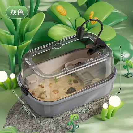 Multi-Functional Transparent Reptile Terrarium Turtle Aquarium with Easy Water ReplacementDesign ForLizardsTortoises Accessories