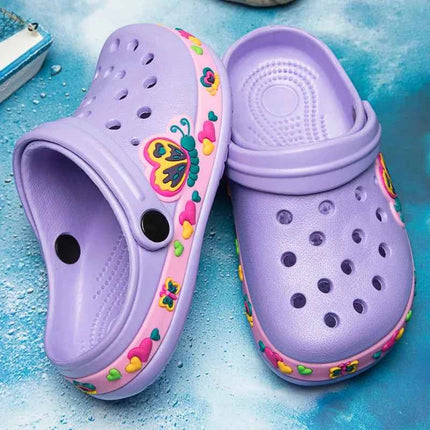 Zoccoli per Bambini, Scarpe da Giardino, Sandali Piatti da Spiaggia per Bambini e Bambine con Unicorno e Dinosauro, Ciabatte Antiscivolo Estive con Fori