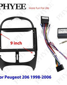 Adattatore per cablaggio con decodificatore CAN Bus, telaio per pannello radio Android 2 Din da 9 pollici per Peugeot 206 1998 - 2006, cavo a 16 pin